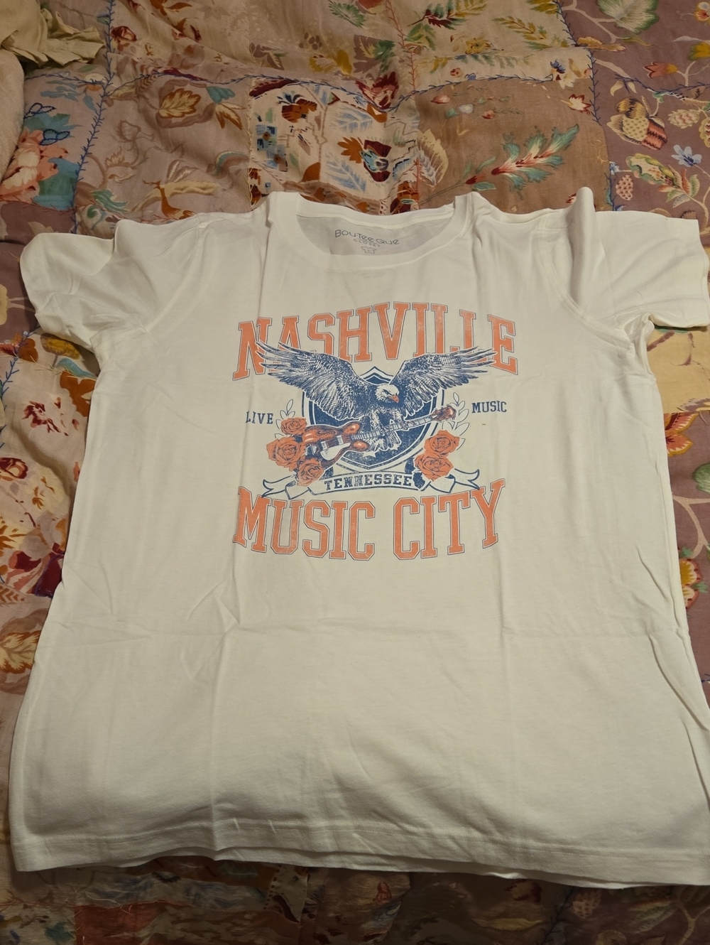 Women's White "Nashville Music City" Graphic Tee